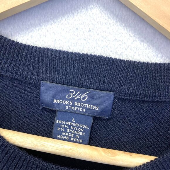Brooks Brothers 346 Merino Wool Blend Sweater Mens Medium Crewneck Pullover Soft - Picture 4 of 15